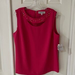 Kasper Women's Bold Pink Sleeveless Blouse